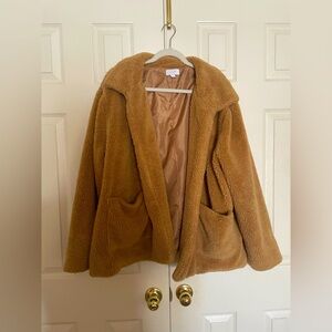 Mud Pie Cozy Tan Teddy Jacke